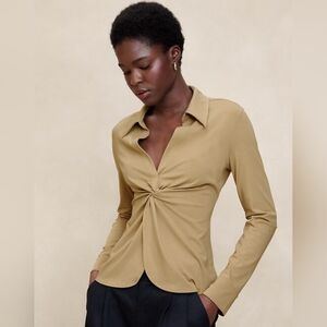 Banana Republic Drapey Ponte Twist Top